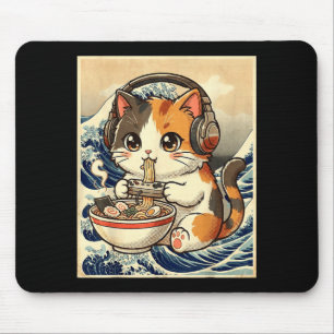 Tapis De Souris Ramen de chat d'anime Joueur Art japonais Rétro Vi