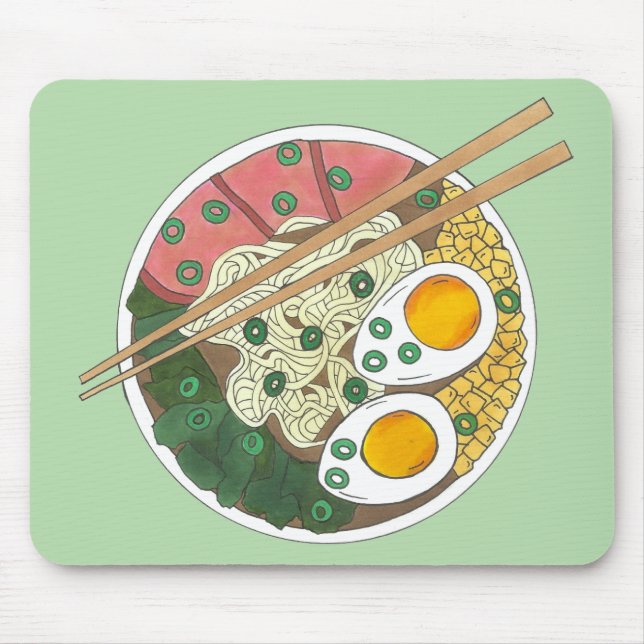 Tapis De Souris Ramen Noodles Bowl Restauration Japonaise Foin (Devant)