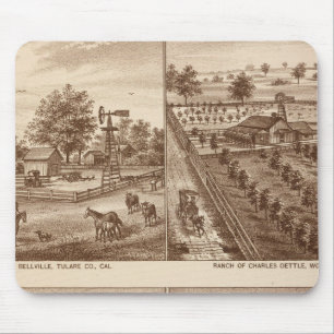 Tapis De Souris Ranches, écuries, Tulare Co, Cal