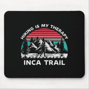 Tapis De Souris Randonnée masculine sur le sentier inca jusqu'à ma