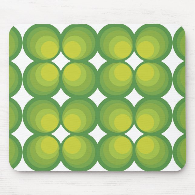 Tapis De Souris Rangs de cercle vert des années 70... (Devant)