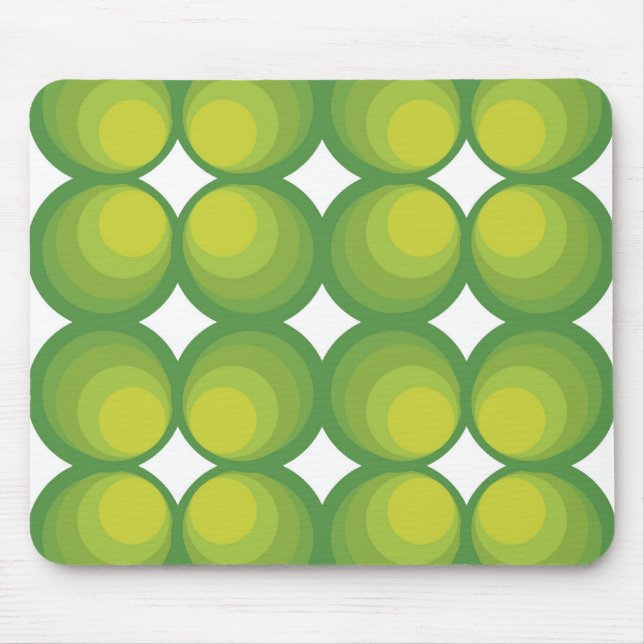 Tapis De Souris Rangs de cercle vert des années 70... (Devant)