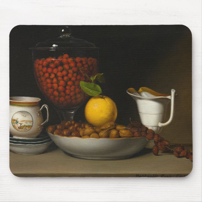 Tapis De Souris Raphaelle Peale - Vie morte - Fraises, Noix, (Devant)