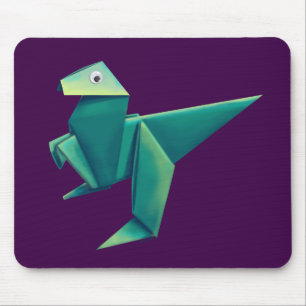 Tapis De Souris Rapteur d'origami à yeux googly