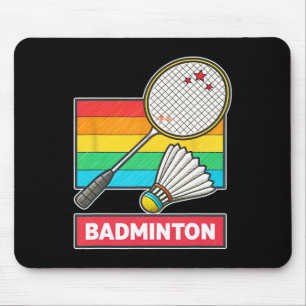Tapis De Souris Raquette Et Navette Badminton De Style Rétro