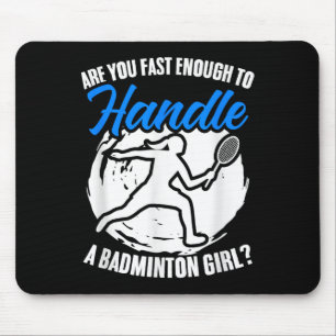 Tapis De Souris Raquette Navette Sport Loisir Badminton Joueuse Fi