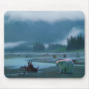 Tapis De Souris Rare Spirit Bear et Misty BC River