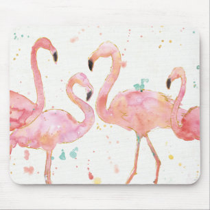 Tapis De Souris Rassemblement tropical de   des Flamants roses