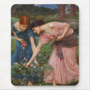 Tapis De Souris Rassembler Ye Rosebuds par John W. Waterhouse