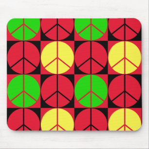Tapis de souris Rasta Peace à carreaux