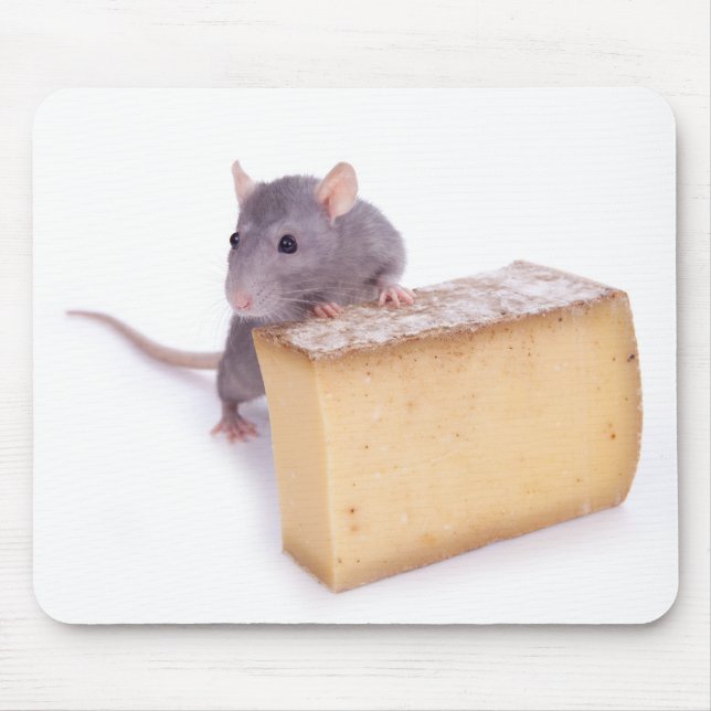 Tapis De Souris rat avec du fromage (Devant)