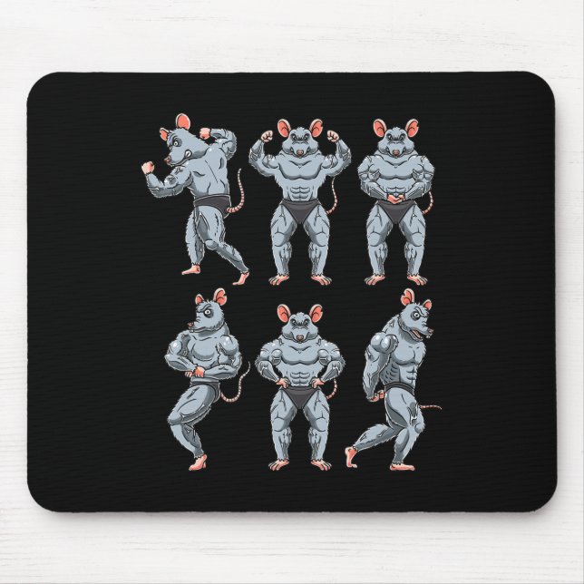 Tapis De Souris Rat Bodybuilding Fitness Gym Motivation Bodybuildi (Devant)