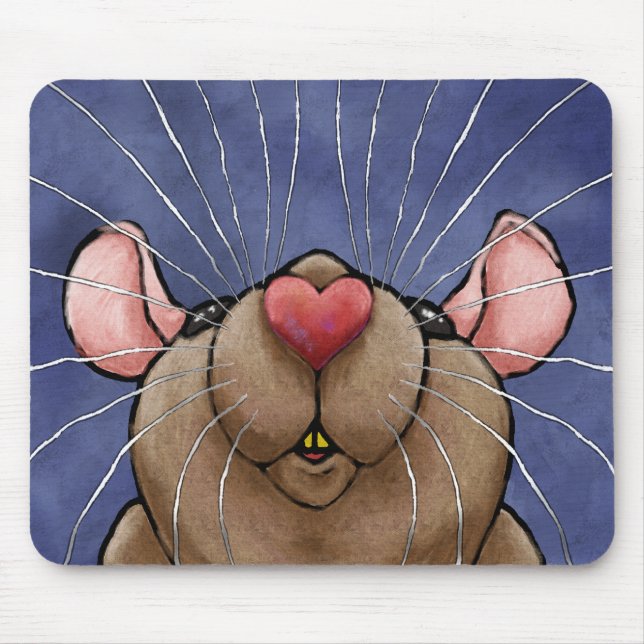 Tapis de souris Rat Cœur Mignon (Devant)