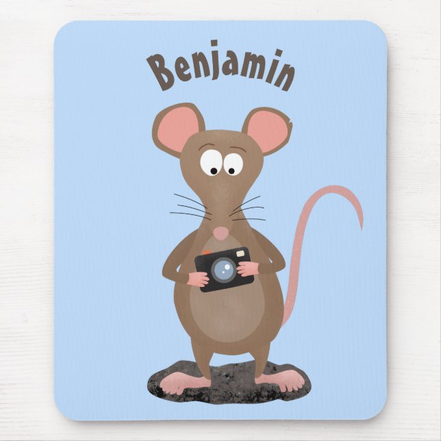 Tapis De Souris Rat drôle avec dessin animé de la caméra (Devant)