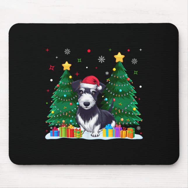 Tapis De Souris Rat Terrier Amoureux de les chiens Santa Hat Ugly  (Devant)