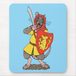 Tapis De Souris Raton guerrier avec fauchon
