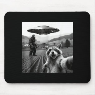 Tapis De Souris Raton laveur Bigfoot Selfie Ufo Drôle Raton laveur