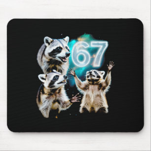 Tapis De Souris Raton laveur chaotique drôle hurlant à 67 Six Sev