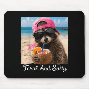 Tapis De Souris Raton laveur de plage sauvage et drôle salé Mème d