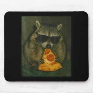 Tapis De Souris Raton laveur drôle mangeant Zza Animal Meme Hommes