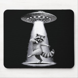 Tapis De Souris Raton laveur extraterrestre exécute une danse ridi