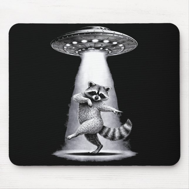 Tapis De Souris Raton laveur extraterrestre exécute une danse ridi (Devant)