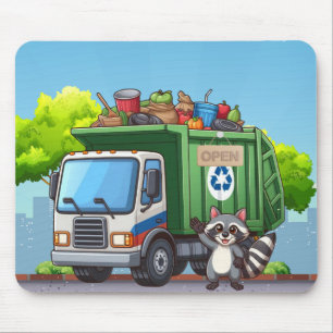 Tapis De Souris Raton laveur mignon et camion de "nourriture"