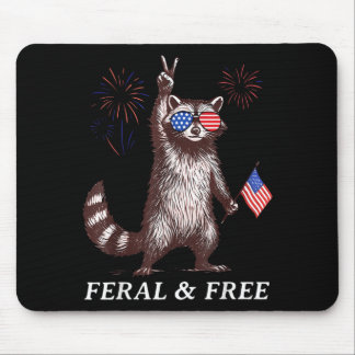Tapis De Souris Raton laveur patriotique drôle Féral et 4 juillet