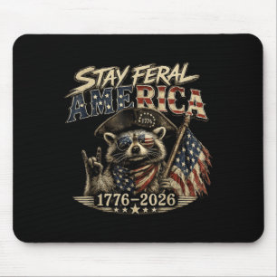 Tapis De Souris Raton laveur reste sauvage Amérique 1776 2026 Rétr