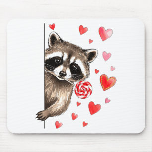 Tapis De Souris Raton laveur sauvage drôle pour la Saint-Valentin 