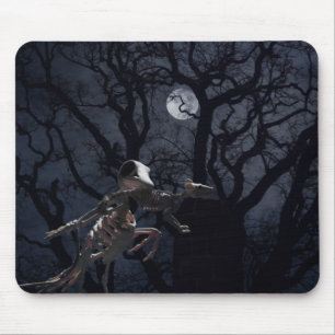 Tapis De Souris Raven and Rat Skeleton au clair de lune - Hallowee