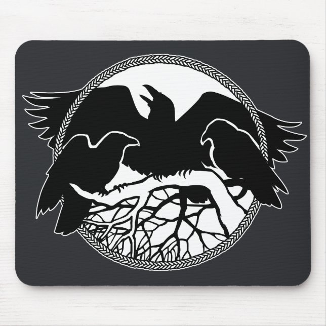 Tapis De Souris Raven Art Mouspads Cool Crow Art Computer Cadeaux (Devant)