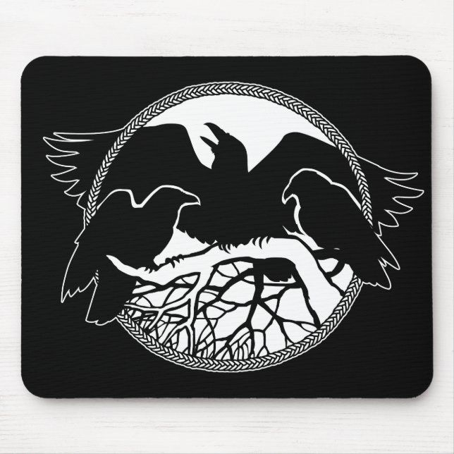 Tapis De Souris Raven Art Mouspads Cool Crow Art Computer Cadeaux (Devant)