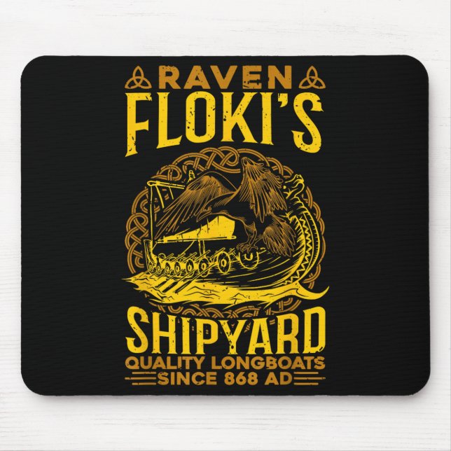 Tapis De Souris Raven Flokis Shipyard Nordic Mythologie Viking (Devant)