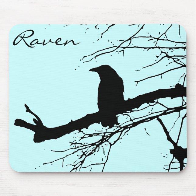 Tapis De Souris Raven sur l'arbre (Devant)