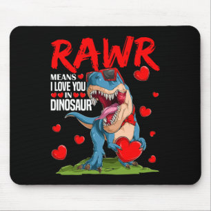 Tapis De Souris Rawr signifie je t'aime en amoureux de dinosaure T