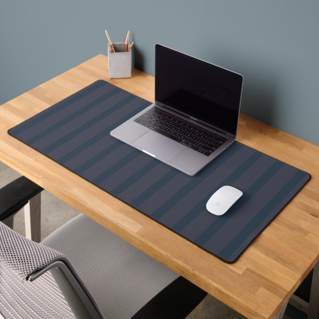 Tapis de souris rayé bleu marine et prune moderne (Bureau 2)