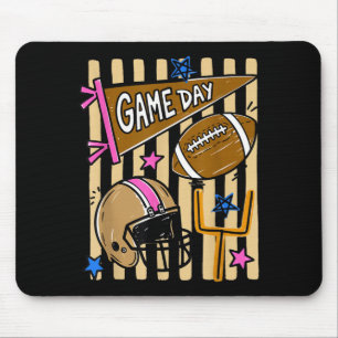 Tapis De Souris Rayé drôle automne saison de football jour de matc