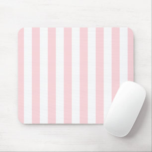 Tapis de souris rayé rose et blanc