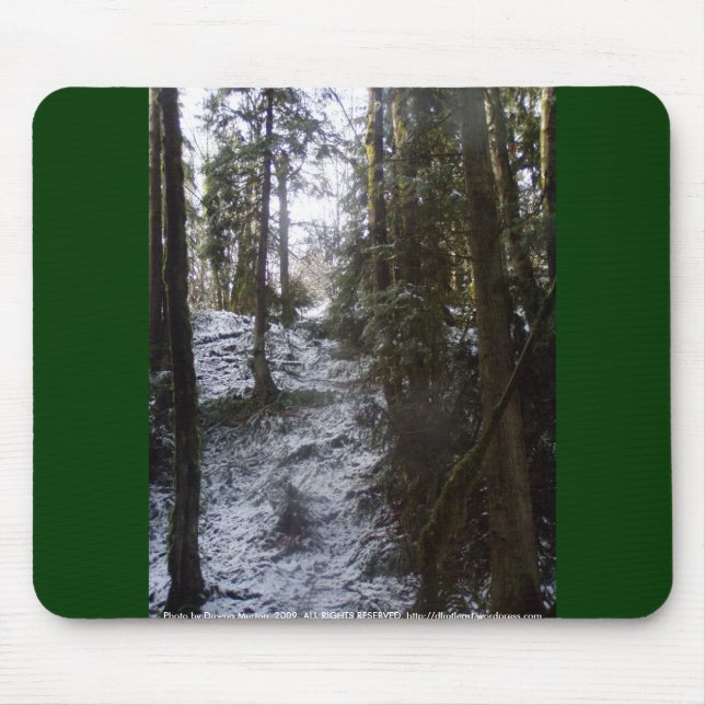 Tapis De Souris Rayons de Sun de forêt dans la neige #53 (Devant)