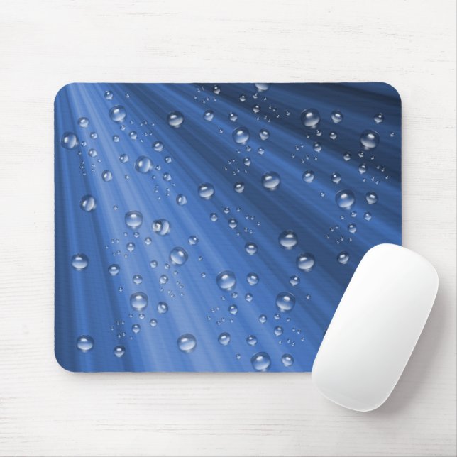 Tapis De Souris Rayons et bulles bleus (Avec souris)