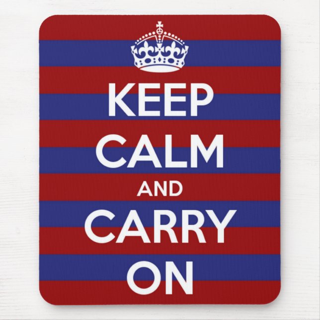 Tapis De Souris Rayure blanche et bleue rouge (Devant)