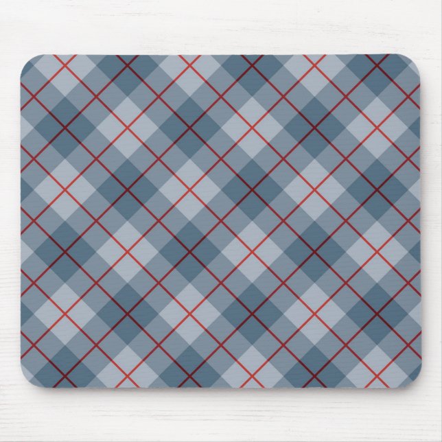 Tapis De Souris Rayure Bleu-Rouge de plaid polarisé (Devant)