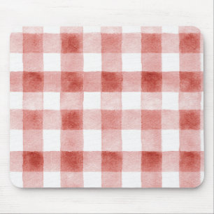 Tapis De Souris Rayures à carreaux rouges et blancs