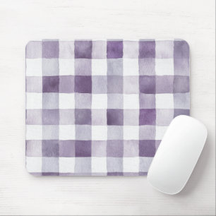 Tapis De Souris Rayures à Carreaux Violettes et Blanches