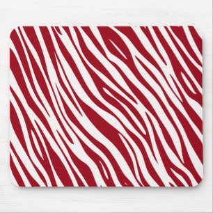 Tapis De Souris Rayures Animales Zèbre Rouge Tendance