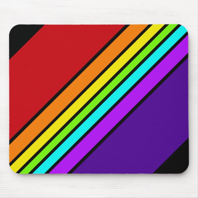 Tapis de souris rayures arc-en-ciel diagonales opt (Devant)