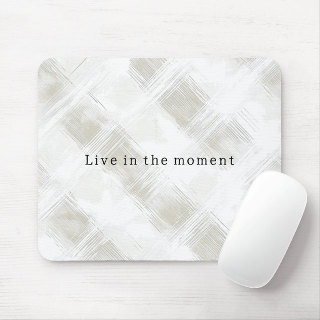 Tapis De Souris Rayures blanches crème chic (Avec souris)
