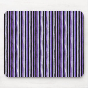Tapis De Souris Rayures blanches noires violettes