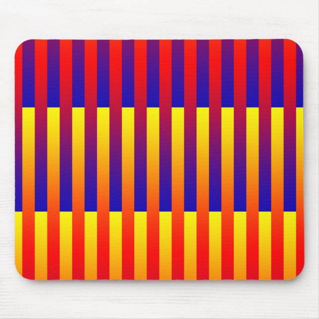 Tapis De Souris Rayures Bleu Rouge Jaune (Devant)